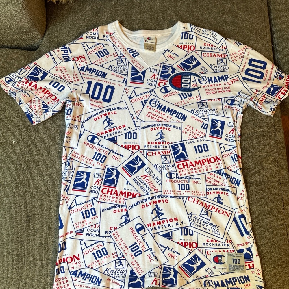 Champion 100th Anniversary Logo Tee Size L *Great Condition*